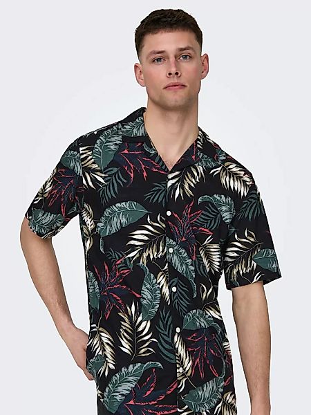 ONLY & SONS Hawaiihemd "ONSWAYNE LIFE AOP SS VISCOSE SHIRT NOOS" günstig online kaufen