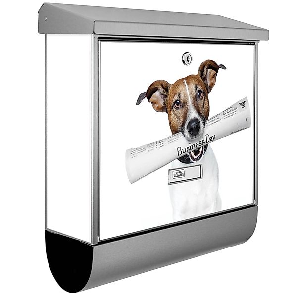 Banjado Briefkasten Edelstahl 38x39x12cm Mit Zeitungsfach Inkl. Montagemate günstig online kaufen