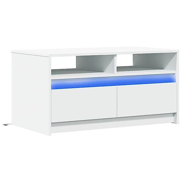vidaXL Couchtisch LED-Couchtisch Weiß Holzwerkstoff (1-St) günstig online kaufen