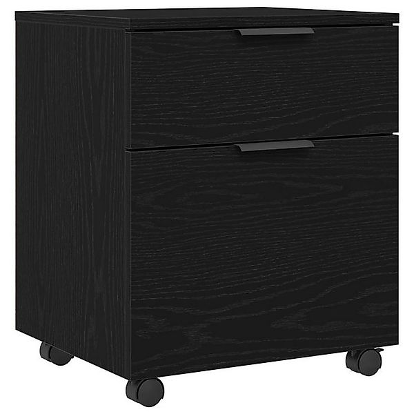 vidaXL Schuhschrank Aktenschrank mit Rollen Schwarz Eiche 45x38x54 cm (1-St günstig online kaufen