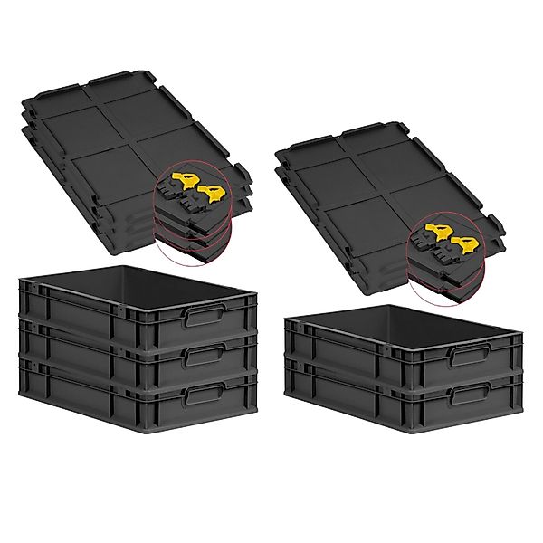 PROREGAL SuperSparSet 5x Eurobox Nextgen Grip Mit Scharnierdeckel Und Gelbe günstig online kaufen