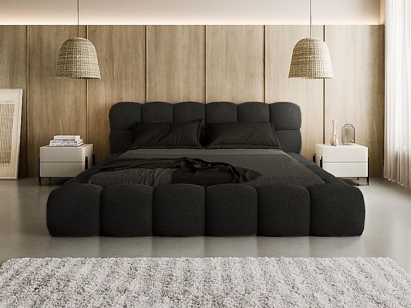 Compleo Polsterbett BUBBLE boucle Designerbett 140/160/180x200 BIZU, Wolken günstig online kaufen