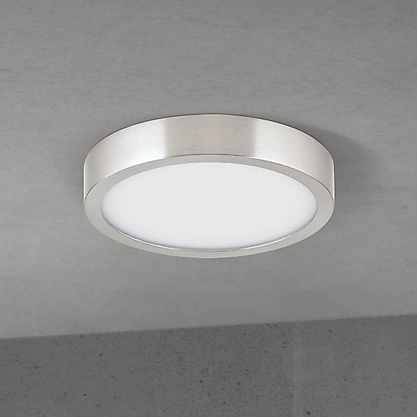 LED-Deckenlampe Disc, nickelfarben satiniert, Ø 14 cm, CCT günstig online kaufen
