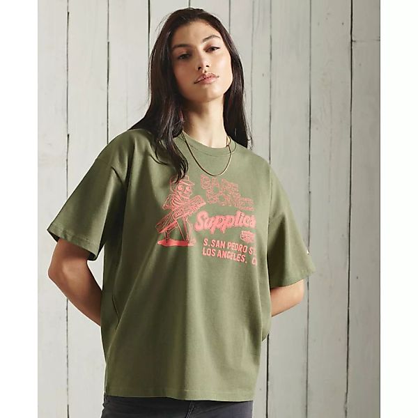 Superdry Workwear Graphic Oversized Kurzarm T-shirt S Seaweed günstig online kaufen