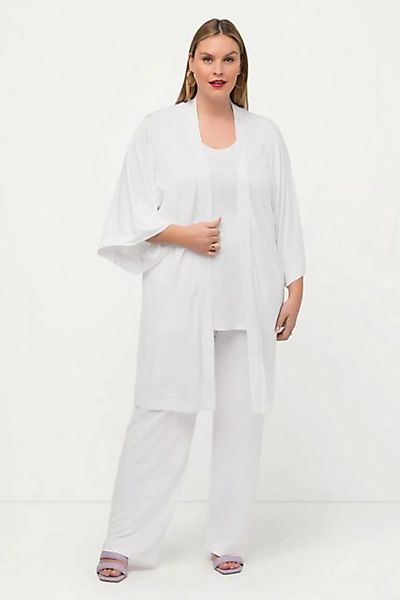 Ulla Popken Sommerjacke Kimono Slinky-Piqué Stehkragen Halbarm günstig online kaufen