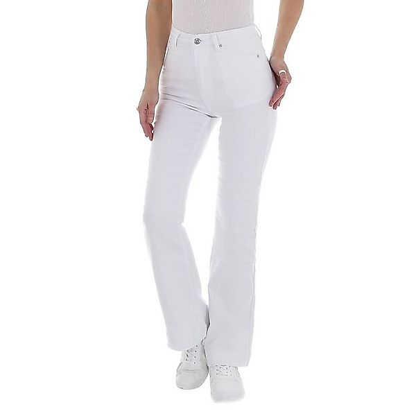 Ital-Design Bootcut-Jeans Damen Freizeit Stretch Bootcut Jeans in Weiß günstig online kaufen