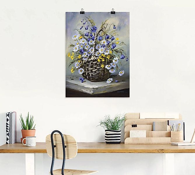 Artland Wandbild »Bunter Korb«, Blumen, (1 St.), als Leinwandbild, Poster i günstig online kaufen