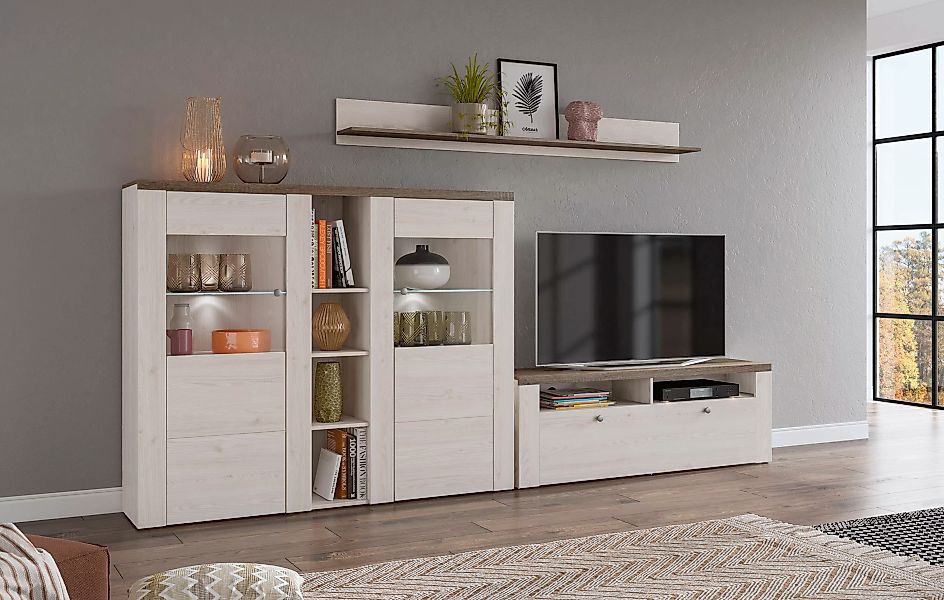Home affaire Wohnwand "Larona, Wohnwand, Set 3 teilig,", (3 St.), Wohnzimme günstig online kaufen