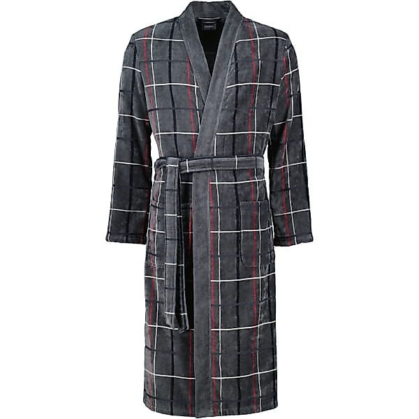 Cawö Herren Bademantel Kimono 4853 - Farbe: anthrazit-rot - 79 - S günstig online kaufen