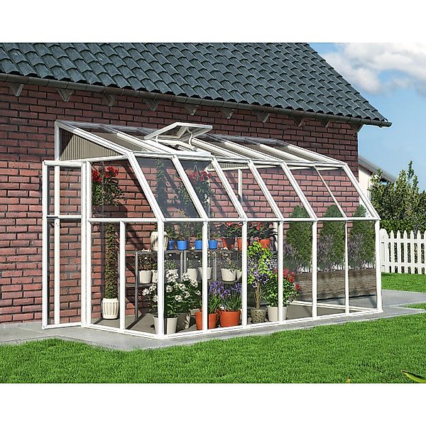 Palram - Canopia Gewächshaus Weiß 7,7 m² inkl. Fundamentrahmen günstig online kaufen