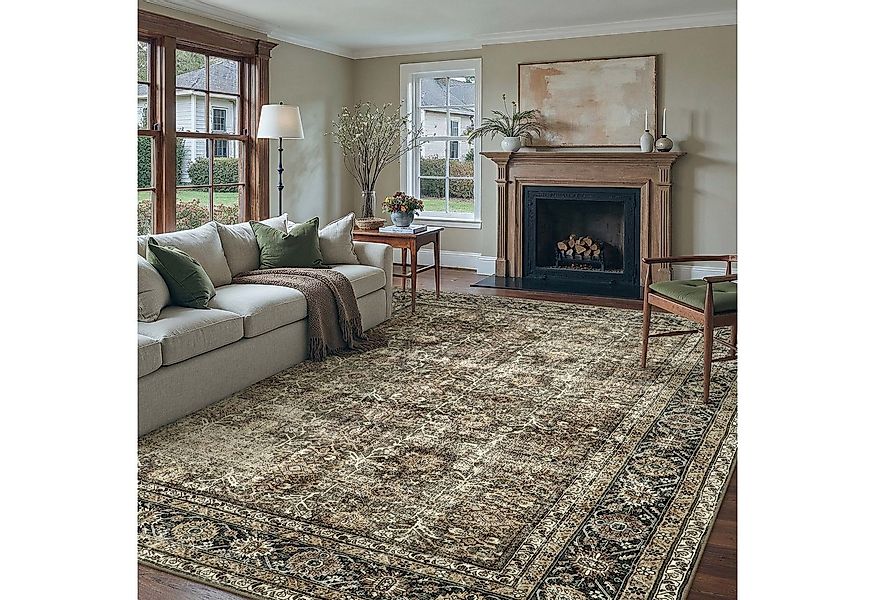 PURECOZY Teppich Wohnzimmerteppich, rutschfester Teppich, Vintage Stil, rec günstig online kaufen