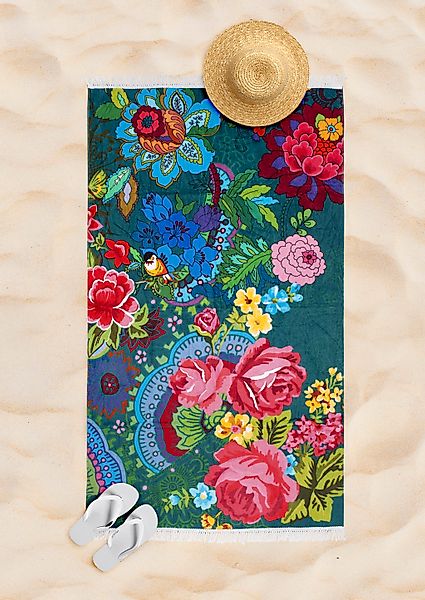 Happiness Strandtuch »Mandy«, (1 St., Strandtuch 100 x 180 cm), Baumwolle, günstig online kaufen
