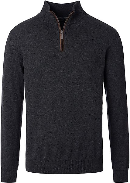 Casa Moda Halfzip Pullover Solid Anthrazit - Größe M günstig online kaufen
