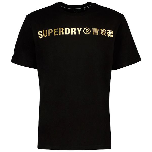Superdry Corporate Logo Foil Kurzärmeliges T-shirt S Black / Gold günstig online kaufen