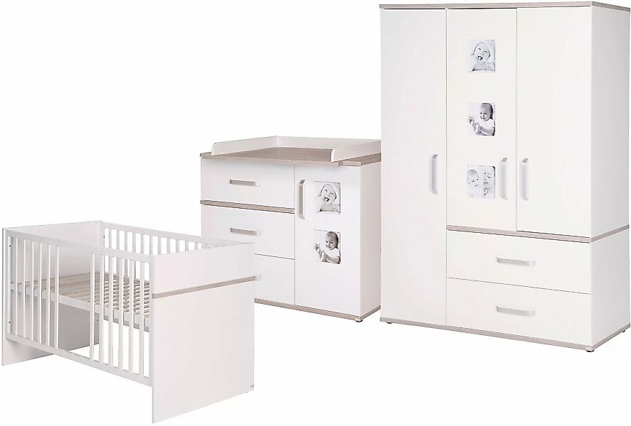 roba® Babyzimmer-Komplettset »Moritz«, (Set, 3 tlg., Kinderbett, Wickelkomm günstig online kaufen