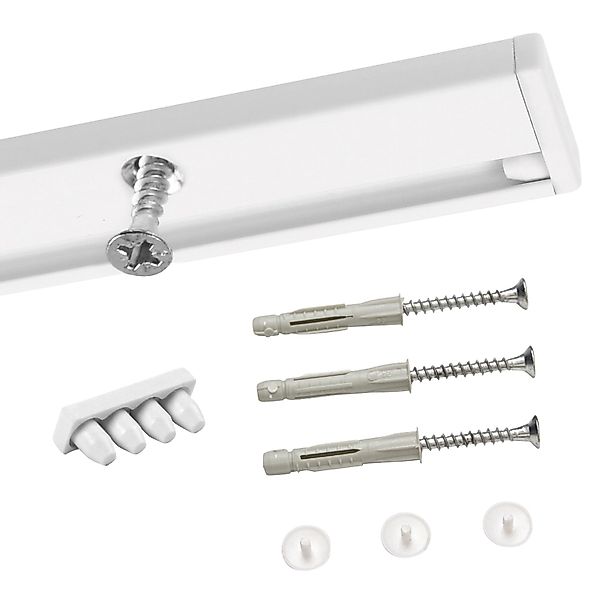 Deco-Raum Gardinenschiene nach Maß 1-Lauf Deckenmontage Minimal Weiß 60cm günstig online kaufen