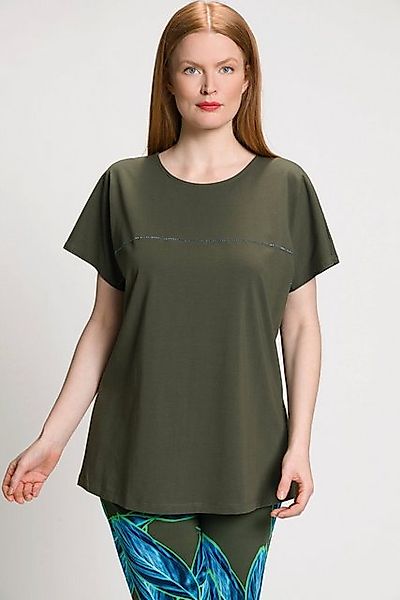 Ulla Popken Rundhalsshirt T-Shirt Strassband Rundhals Halbarm günstig online kaufen