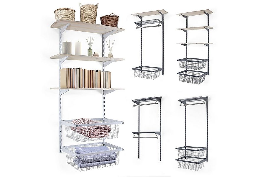 BOOMET Kleiderschrank Kleiderschranksystem Bausatz (Storage weiß) mit Ficht günstig online kaufen