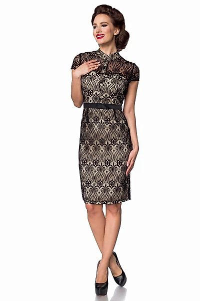 Spitzen-Kleid Schwarz-Creme günstig online kaufen