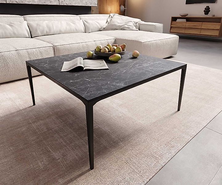 Couchtisch Levente 85x85 cm Keramik Laminam® Nero Greco Anthrazit Gestell M günstig online kaufen
