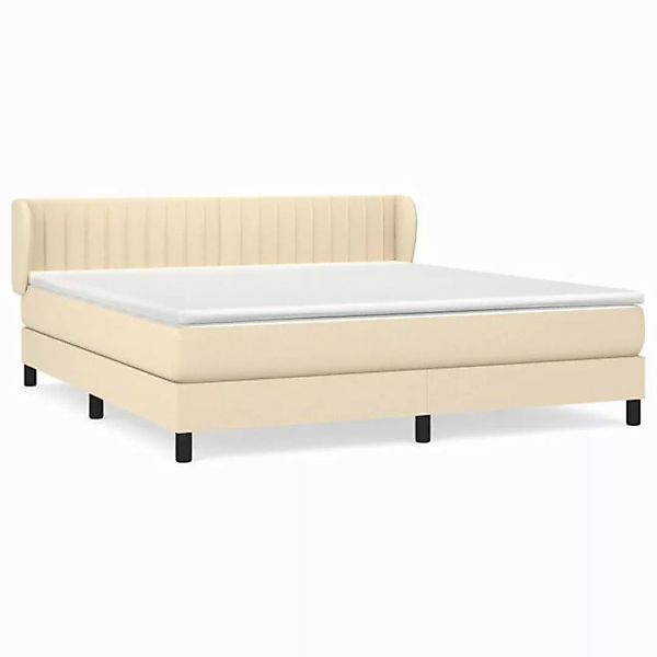 vidaXL Boxspringbett Boxspringbett mit Matratze Creme 160x200 cm Stoff Bett günstig online kaufen