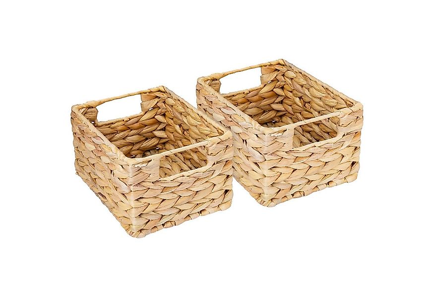 HMF Aufbewahrungskorb Korb geflochten aus Wasserhyazinthe Seegras (2 St), h günstig online kaufen