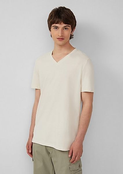 s.Oliver Kurzarmshirt Jersey-T-Shirt mit V-Ausschnitt und Logo Logo günstig online kaufen