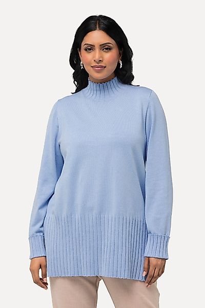 Ulla Popken Strickpullover Pullover gerippter Stehkragen günstig online kaufen
