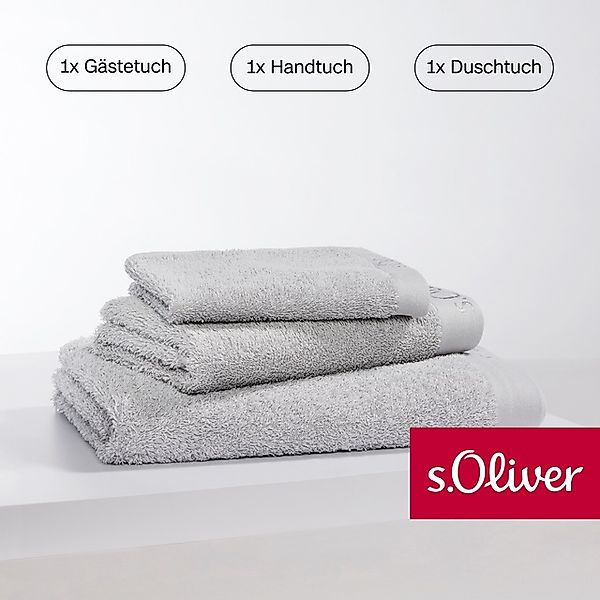 s.Oliver Handtuch Set »s.Oliver, Premium Qualität, 600 gr/m²,«, (Set, 3 St. günstig online kaufen