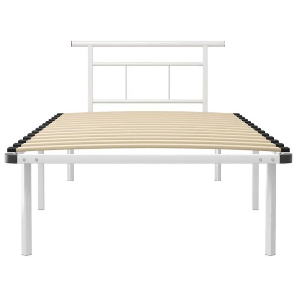 vidaXL Bett Bettgestell Weiß Metall 100x200 günstig online kaufen
