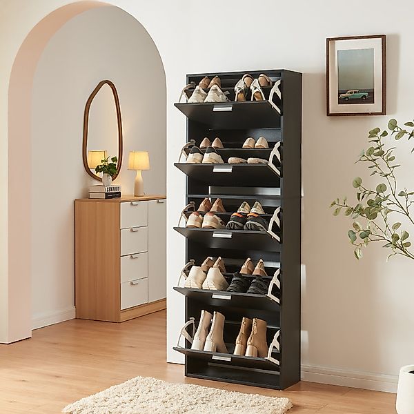 en.casa Schuhschrank »Sykkylven« Schuhkipper mit 5 günstig online kaufen