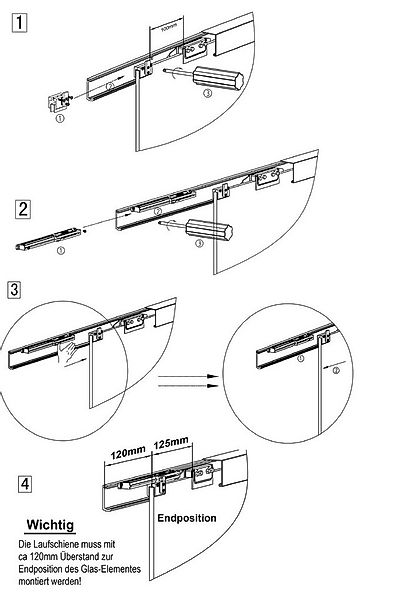 AMOD Glasschiebetür M2-ASE / SoftClose -220-GE420 (SlimLine / SoftClose-Sel günstig online kaufen