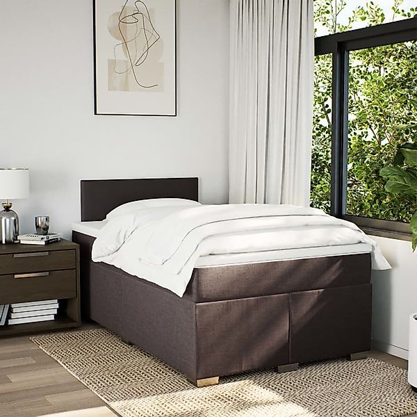 vidaXL Bett Boxspringbett mit Matratze Dunkelbraun günstig online kaufen