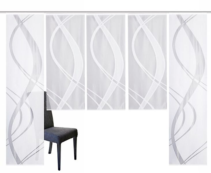 HOME WOHNIDEEN Schiebegardine »TIBASA« Paneelwagen 5 Stk. tlg. halbtranspar günstig online kaufen