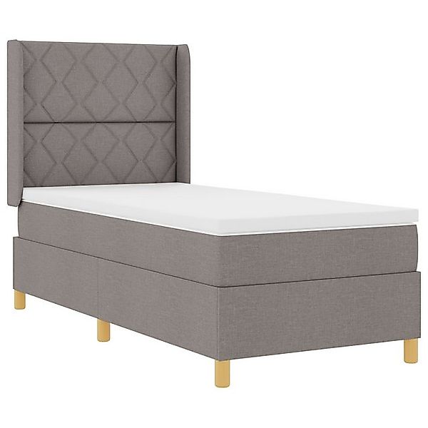 vidaXL Bett Boxspringbett mit Matratze Taupe 90x190 cm Stoff (1-tlg) günstig online kaufen