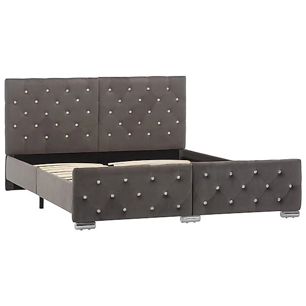 vidaXL Bettgestell, Bettrahmen Grau Samt 140x200 cm günstig online kaufen