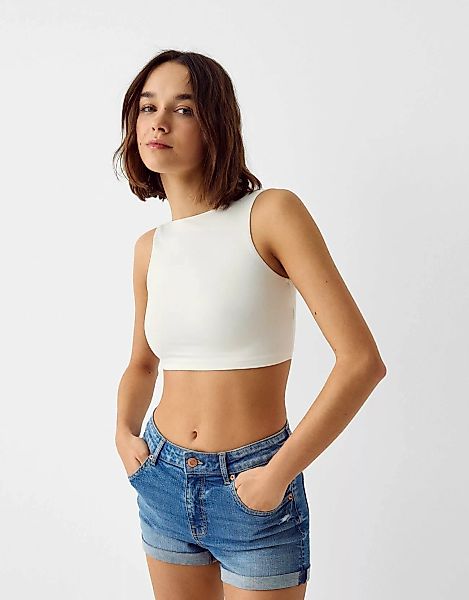 Bershka Jeansshorts Mit Roll-Up Damen 40 Ausgewaschenes Blau günstig online kaufen