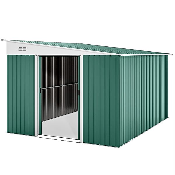 Outsunny Metall Gerätehaus 8,9m² 280x345x201cm Geräteschuppen mit Pultdach günstig online kaufen