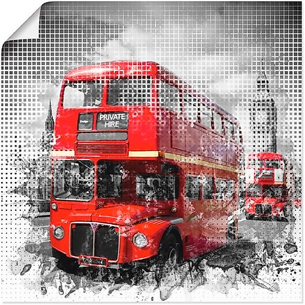 Artland Wandbild »London Westminster Rote Busse«, Auto, (1 St.), als Poster günstig online kaufen