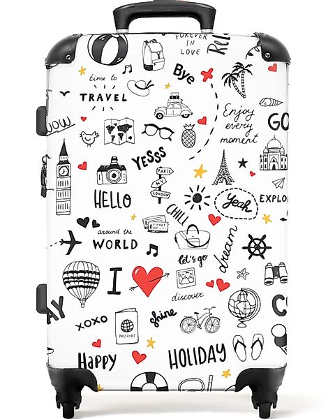 NoBoringSuitcases.com© Hartschalen-Trolley Muster - Kritzelei - günstig online kaufen