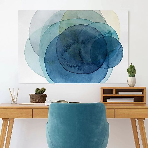 Leinwandbild Abstrakt - Querformat Urknall - blau günstig online kaufen