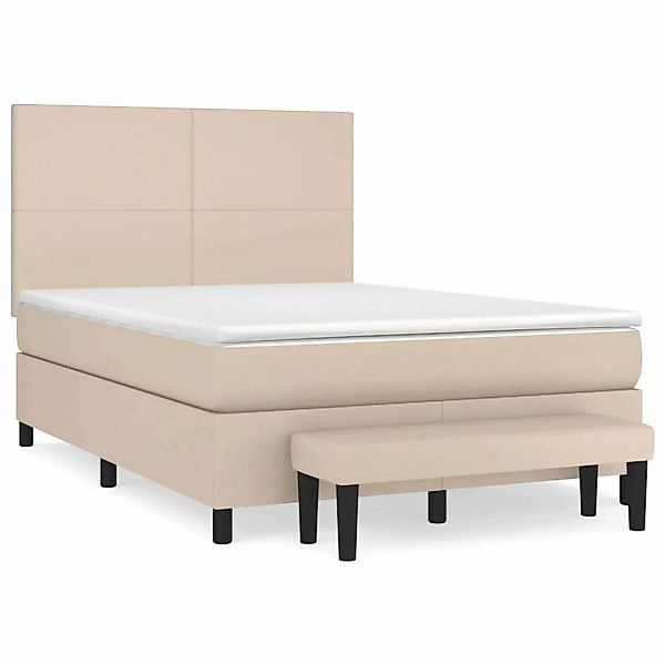 vidaXL Boxspringbett Matratze Cappuccino-Braun 140x200cm Kunstleder1466481 günstig online kaufen