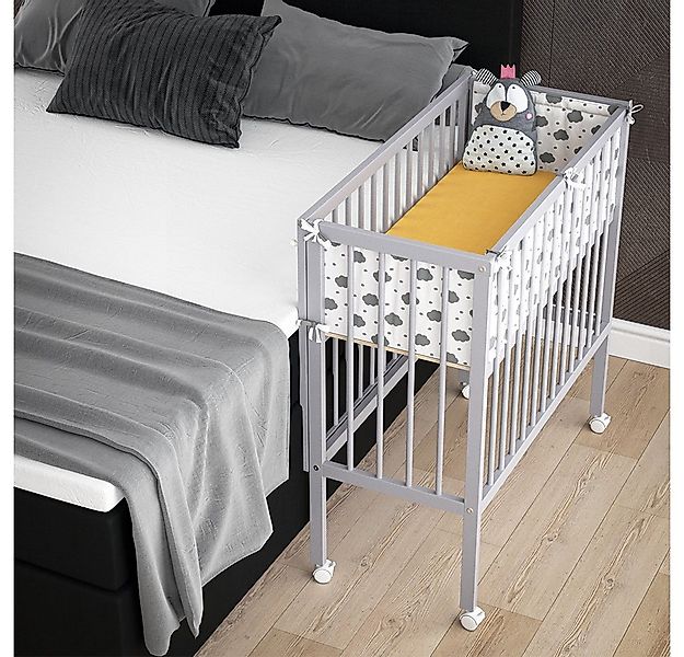 VitaliSpa® Beistellbett Sophie, Grau, 40 x 90 cm 2 Seitenschienen, 1-tlg. günstig online kaufen