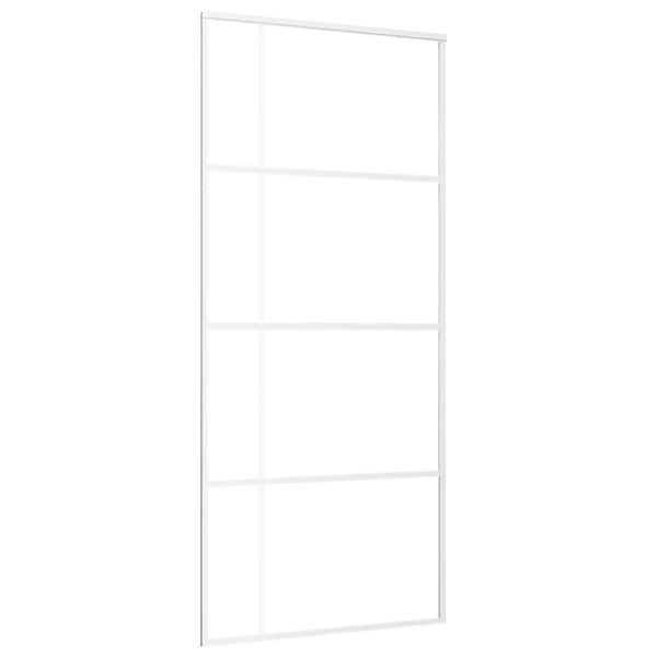 vidaXL Schiebetür ESG-Mattglas und Aluminium 90x205 cm Weiß 151685 günstig online kaufen
