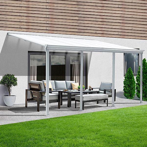 HOME DELUXE Terrassendach Terrassenüberdachung SOLIS Weiß, günstig online kaufen