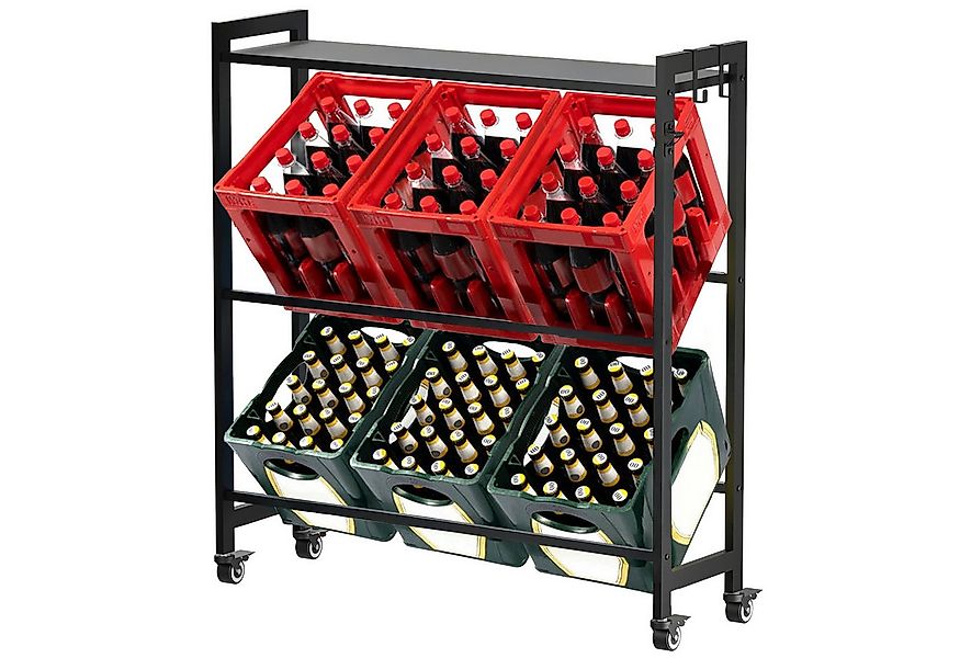RAMROXX Flaschenregal Fahrbares Kastenregal 3-3 für 6 Getränkekisten und Ab günstig online kaufen