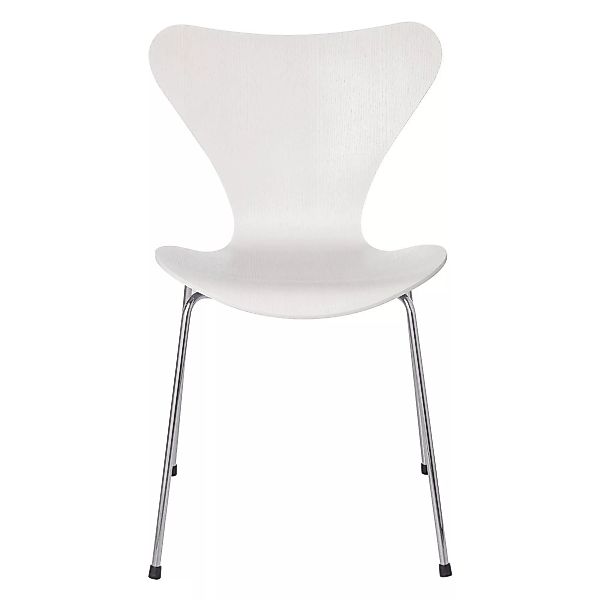 Fritz Hansen - Serie 7™ Stuhl gefärbte Esche Gestell Verchromt - weiß/Sitzf günstig online kaufen