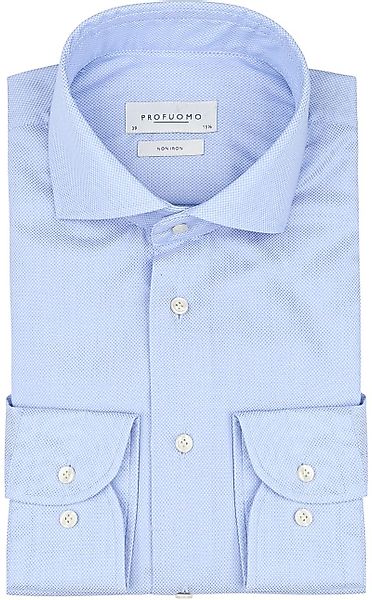 Profuomo Dobby Hemd Print Hellblau   - Größe 42 günstig online kaufen