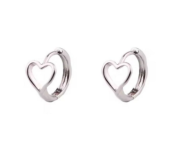 ELLAWIL Paar Creolen Herz Ohrschmuck kleine Ohrstecker Damenohrringe Creole günstig online kaufen