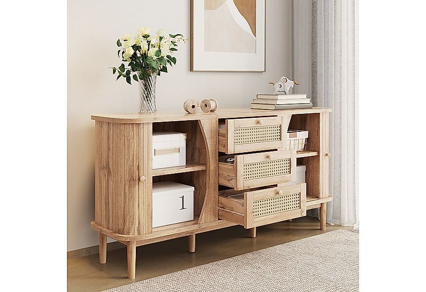HAUSS SPOLE Sideboard mit Schiebetüren, verstellbaren Einlegeböden und abge günstig online kaufen